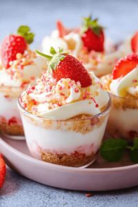 Creamy Strawberry Shortcake Pudding Cups Recipe