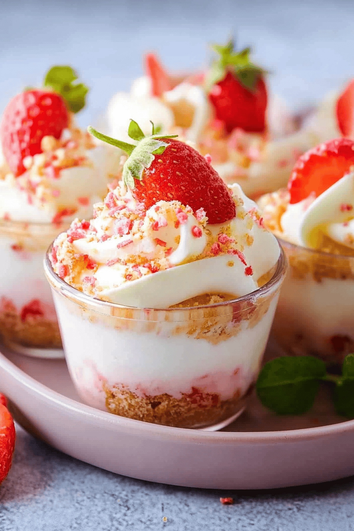 Creamy Strawberry Shortcake Pudding Cups Recipe