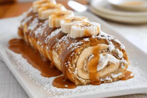 Caramel Banana Cake Roll Recipe
