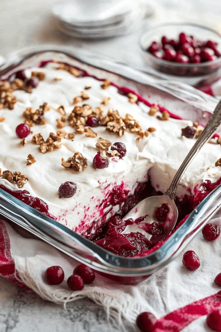 Cranberry Jello Salad with Cream Cheese Topping Recipe
