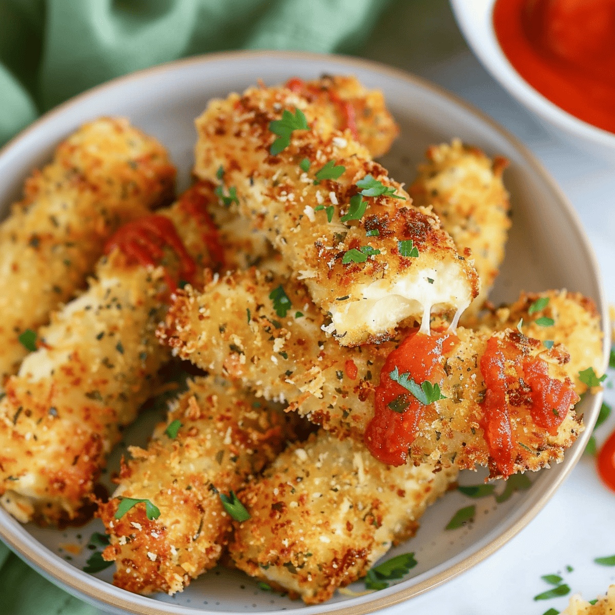 Crispy Air Fryer Mozzarella Sticks Recipe