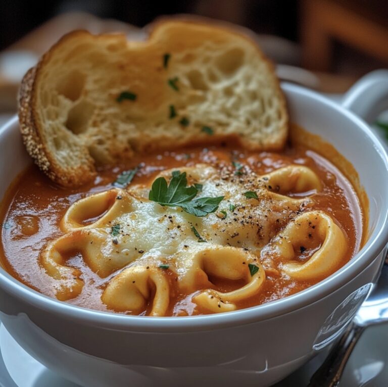 Hearty Slow Cooker Tomato Tortellini Soup With Cheddar And Toast Bites Recipe