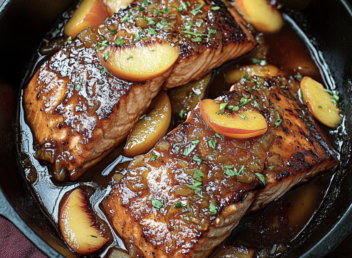 Succulent Bourbon Peach Salmon Recipe