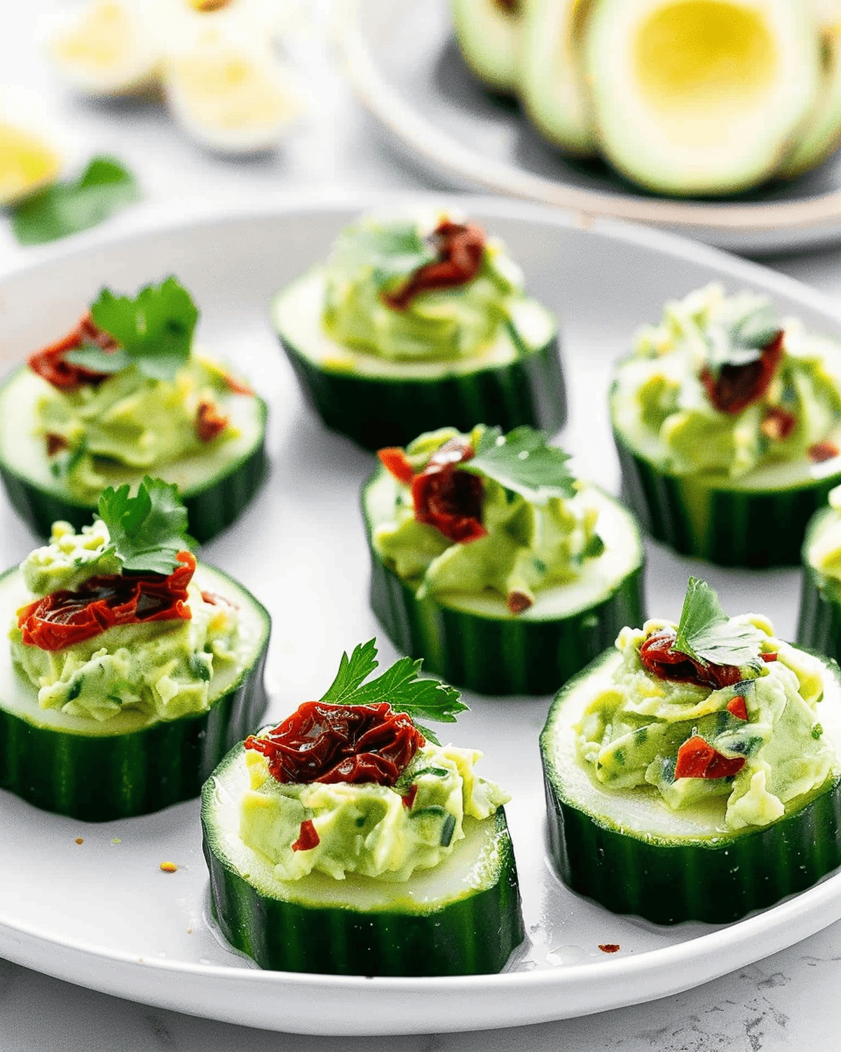 Avocado Goat Cheese Cucumber Appetizers Recipe