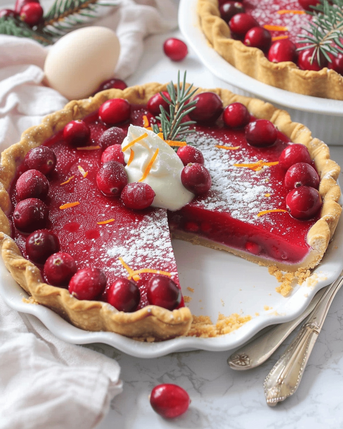 Velvety Cranberry Custard Pie Recipe