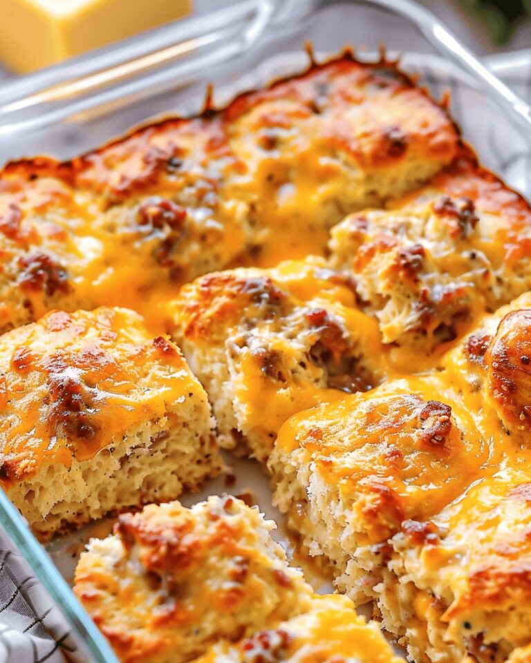 Mouthwatering Cheesy Sausage Swim Biscuits Recipe