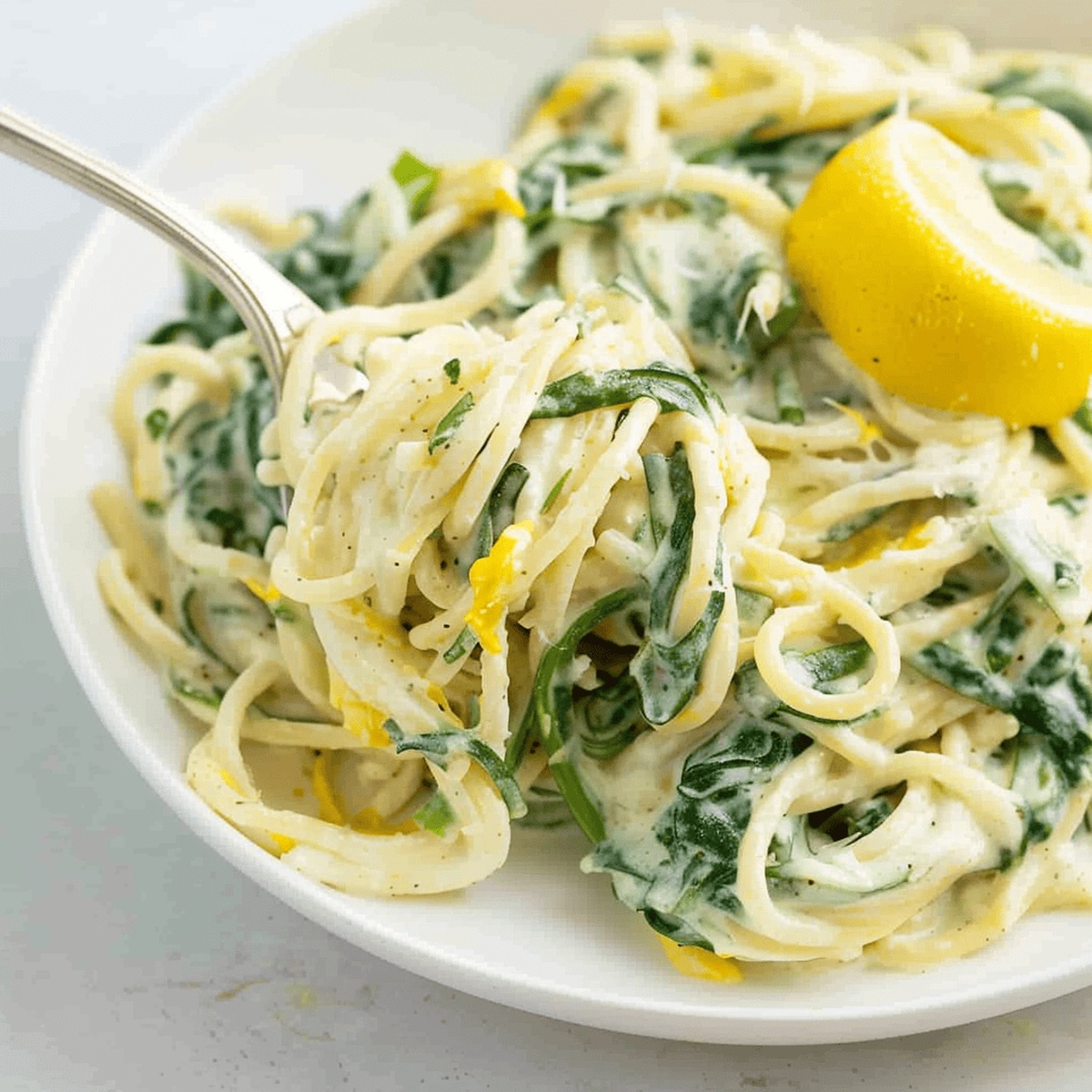 LEMON RICOTTA PASTA & SPINACH Recipe