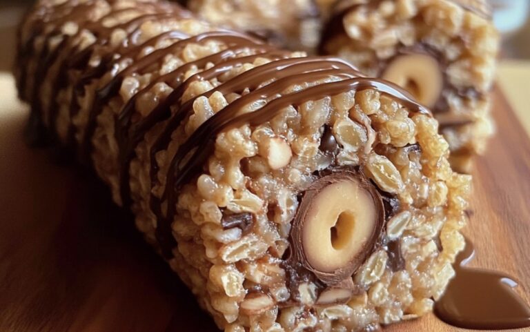 Gooey Chocolate Peanut Butter Rice Krispies Roll Recipe