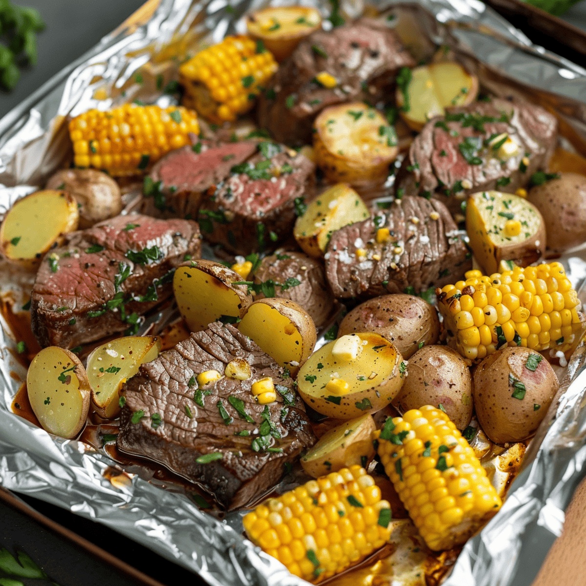 Steak and Potato Foil Packets Recipe
