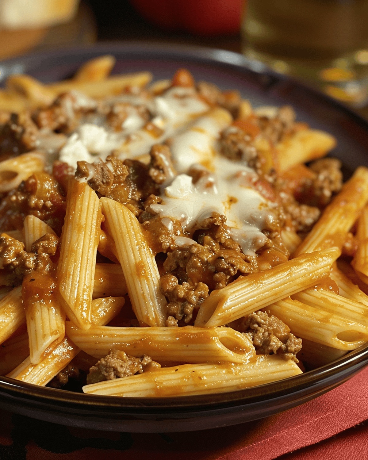 Hearty Cheesy Penne with Beef Bake Recipe