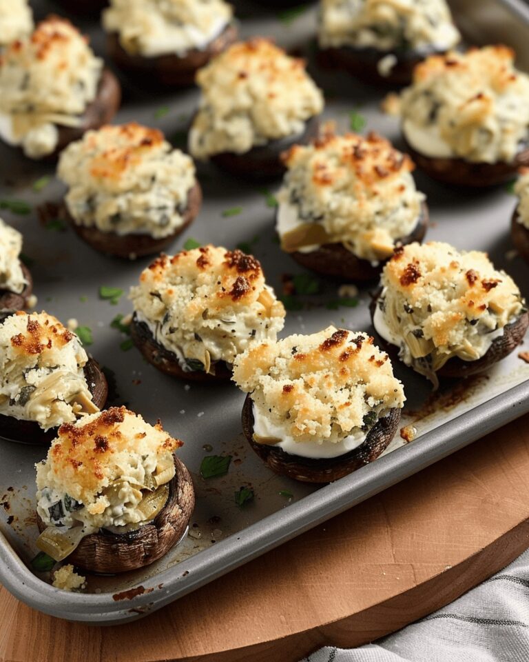 Delectable Spinach and Artichoke Stuffed Mushroom Bites Recipe