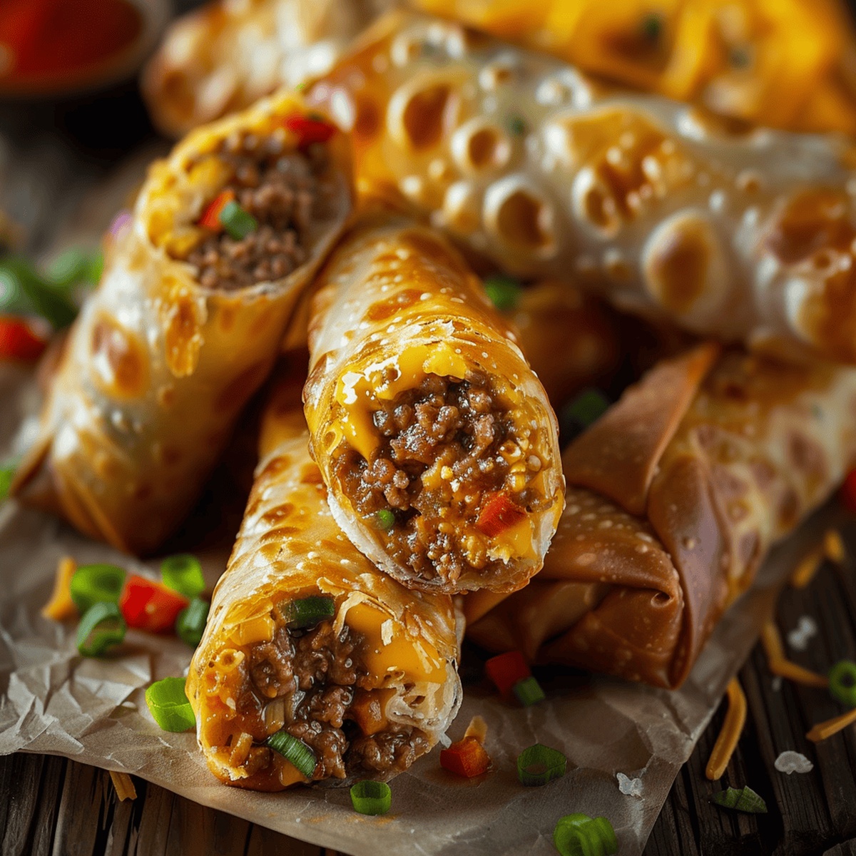 Cheeseburger Egg Rolls Recipe