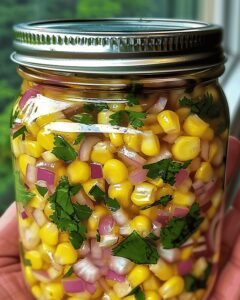 Vibrant Sweet Corn Salad with Red Onions and Cilantro Recipe