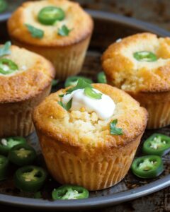 Fiery Jalapeño Cornbread Muffins with Spicy Cream Cheese Center Recipe