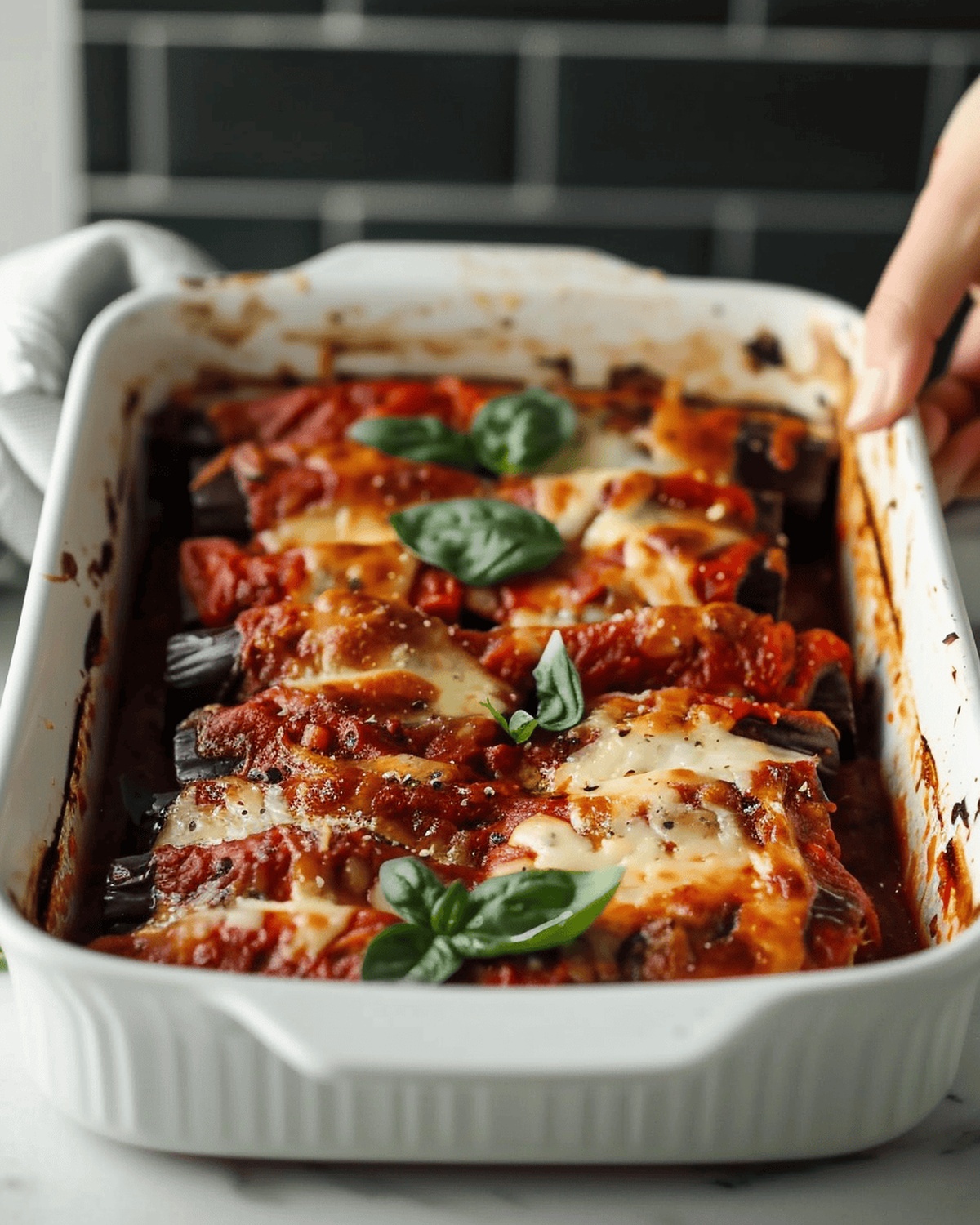 Cheesy Eggplant Roll-Ups with Spicy Ricotta and Spinach Recipe