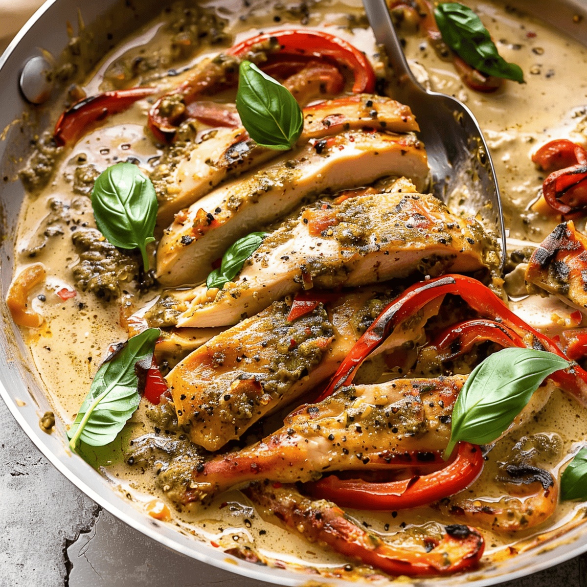 Creamy Pesto Chicken Recipe