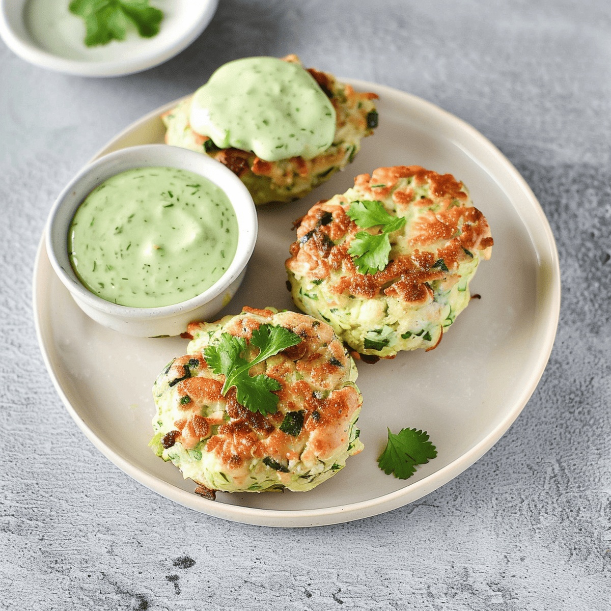 Chicken Zucchini Poppers with Creamy Cilantro Sauce Recipe