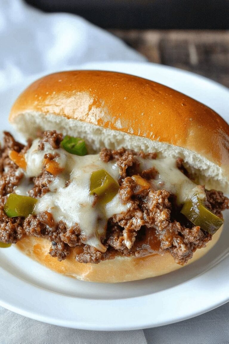 Messy Philly Cheese Steak Sloppy Joes Recipe