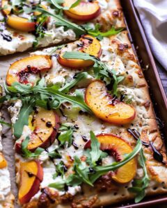 Gourmet Chicken Peach Ricotta Pizza Recipe
