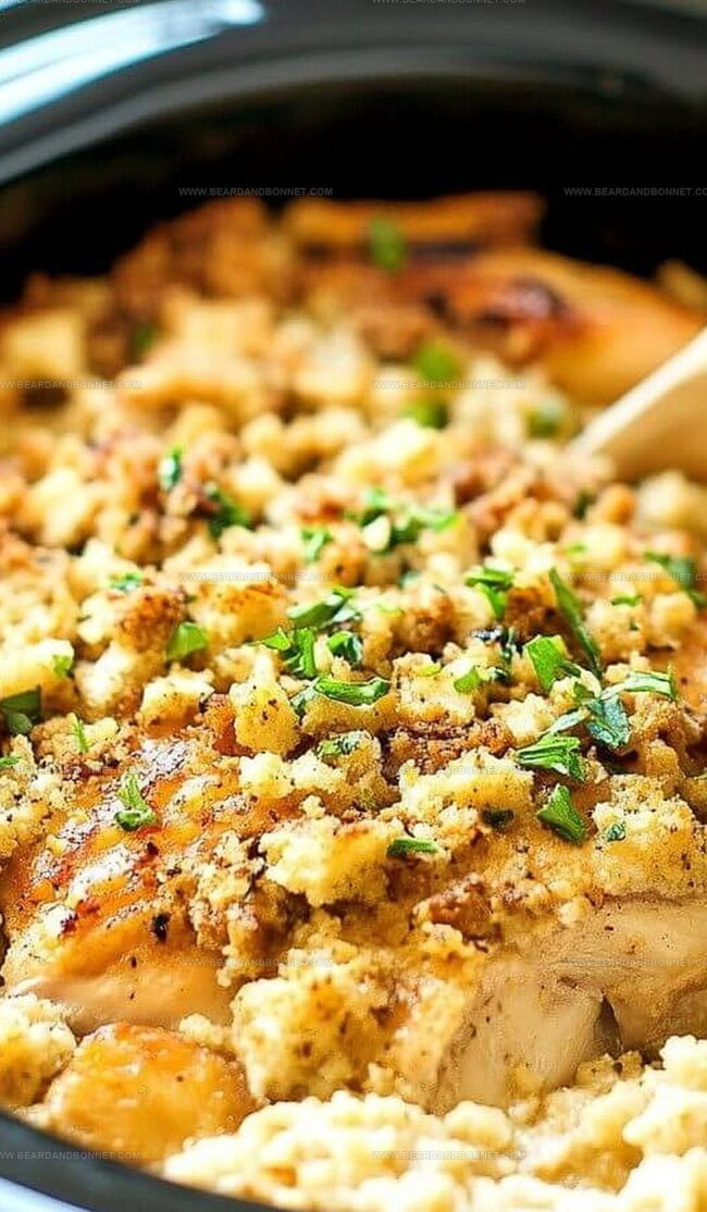 Stash, Store, and Reheat Your Slow Cooker Chicken with Stuffing